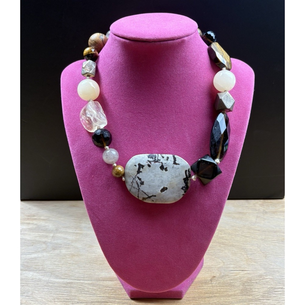 Sigrid Olsen Necklace Semi-Precious Gemstone Beaded Jewelry 16"